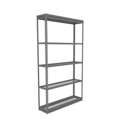 Tennsco Shlvs, Boltless, 48Wx12Dx84H, Starter, Gry ZM7-4812S-5PD-MGY